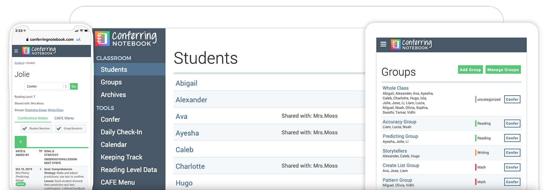 student and group views